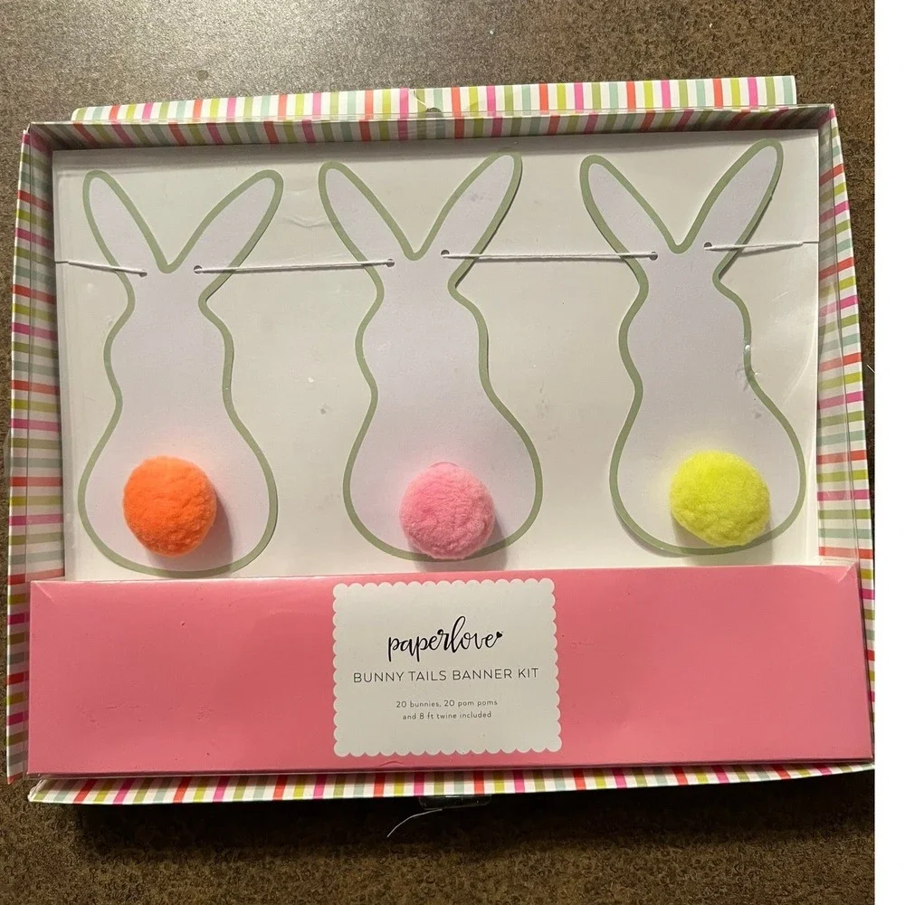 Paper Love Bunny Tails Banner Kit Kids OS Multicolor NWOT Easter DIY Garland
